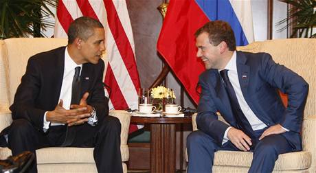 Americký prezident Obama s ruským protjkem